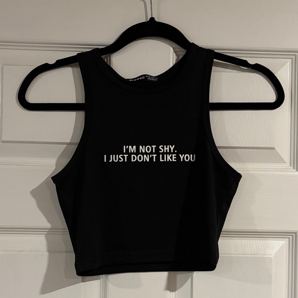 Grawell Black Graphic Crop Top size XS